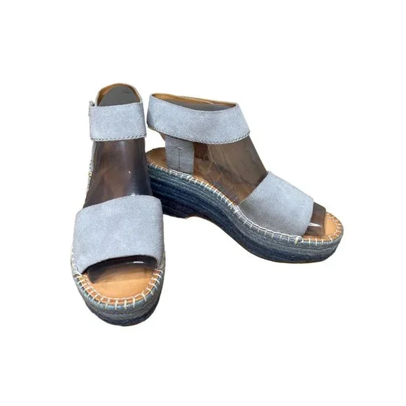 Frye and Co Womens Blue Espadrille Wedge Sandals Shoes Platform Ombre Size 8.5 - Picture 2 of 7